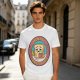 Olive T-Shirt with Sad Toast Holding Coffee and Phone Mental Bake Down Print