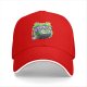 Black baseball cap with neon skull juice box graphic