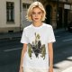 Olive T-Shirt With Frog Pentagram Ritual Graphic Print
