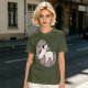 Olive Green T-Shirt with Cute Sleeping Otter Graphic
