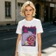 Olive T-shirt with Princess Mononoke Mask Graphic Print