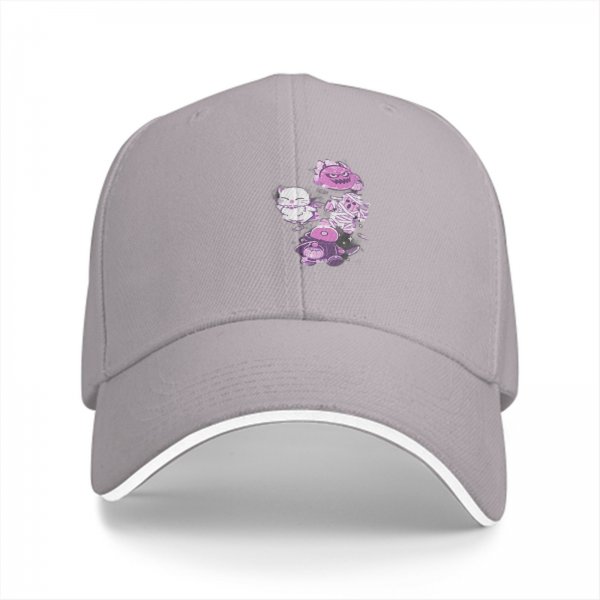 Black Baseball Cap With Cute Halloween Monster Cat Print