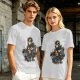 Olive Graphic T-Shirt With The Cult Of Pizza Cat Occult Artwork