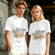 Olive Green T-Shirt With Stylish Cat Graphic Print