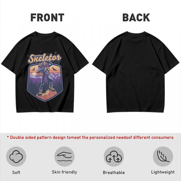 Outdoor Skeletor Hiking Graphic Olive T-Shirt