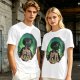Attack on Titan layered silhouette graphic olive t-shirt