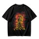 Olive T-Shirt With Fiery Skull Warrior Graphic Print