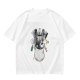 Olive graphic t-shirt with Trash Club raccoon and panda in trash can print