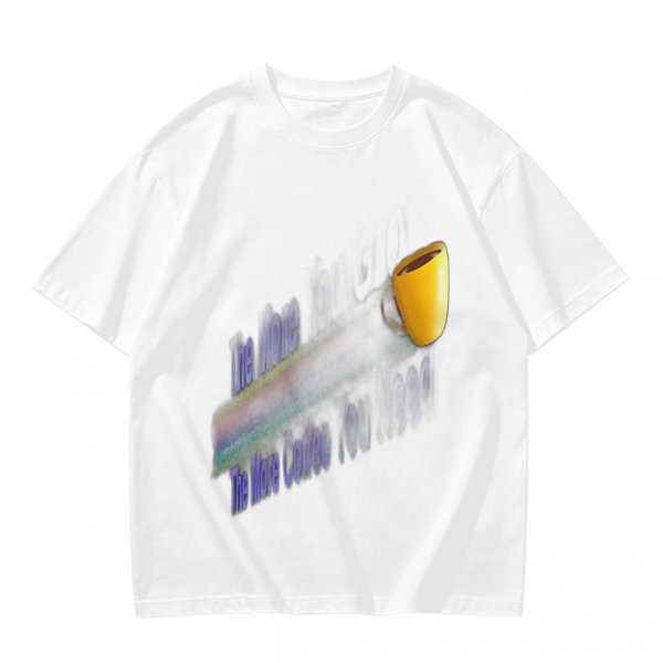 Olive Graphic T-Shirt With Coffee Mug And Rainbow Design
