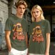 Olive Green Retro Graphic T-Shirt with "I Hate People" Print