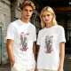 Olive skeleton graphic t-shirt with 'Cheers to my crappy future' print