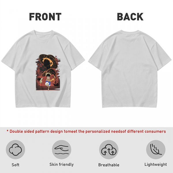 Olive Anime Graphic T-Shirt With Straw Hat Character Design