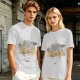 Olive Green T-Shirt With Stylish Cat Graphic Print