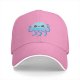 Black Baseball Cap With Cute Kawaii Light Blue Jellyfish Print