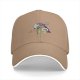 Black baseball cap with 'More Coffee!' monster graphic print