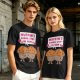 Olive t-shirt with cute muffin graphic and playful text design
