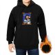Black hoodie with cartoon Dustin and Eddie print