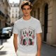 Olive T-Shirt With Retro Cartoon Fighting Ice Cubes Graphic
