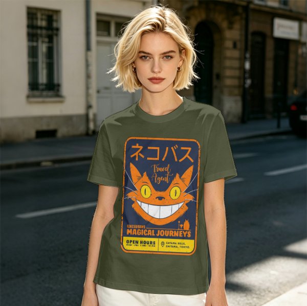 Magical Cat Bus Travel Agent Graphic T-Shirt Design
