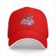 Black baseball cap with a bag of cute pink Kirby characters print