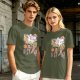 Olive Green T-Shirt With Surreal Mushroom And Vegetable Graphic Print