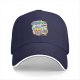 Black baseball cap with kawaii skull bubble tea graphic print