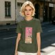 Olive T-Shirt With Ramen Tarot Card Style Graphic Print