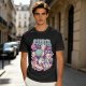 Olive t-shirt with dinosaur chef and cute character cooking graphic