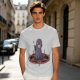 Olive T-Shirt With Purple Demon Cat On Pentagram And Candles