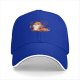 Black baseball cap with a cheerful fox holding chainsaws graphic