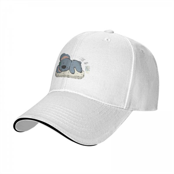 Black baseball cap with sleeping koala and 'nap' graphic