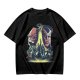 Olive Graphic Tee With Retro Sci-Fi Character Art Print