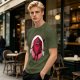 Olive Green T-Shirt With Cartoon D20 Vampire Graphic