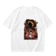 Olive Anime Graphic T-Shirt With Straw Hat Character Design