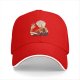 Black baseball cap with anime silhouette graphic of two characters