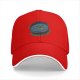 Black baseball cap with flat earth 'around the world' graphic print