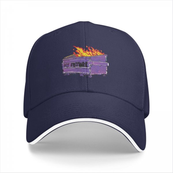 Black baseball cap with burning dumpster my future graphic