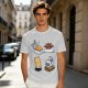 Olive T-shirt with cute cat sushi illustrations