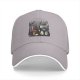 Black Baseball Cap With Robot And Mushroom Graphic Print
