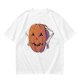Olive Halloween T-Shirt with Skeleton Arm Jack-o'-Lantern Graphic