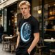Olive T-Shirt With Crescent Moon And Dancing Spirit Graphic