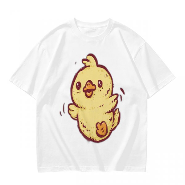 Olive T-Shirt With Cute Cartoon Chick Graphic