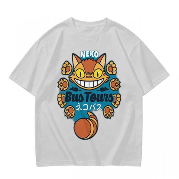 Neko Bus Tours Cat Graphic Olive T-Shirt