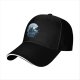 Black baseball cap with bat and full moon gothic graphic