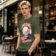 Olive Graphic T-Shirt With Sarcastic Skull Problem Quote
