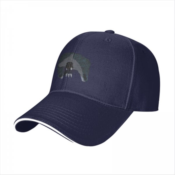 Black Baseball Cap With Monster Face Graphic Design