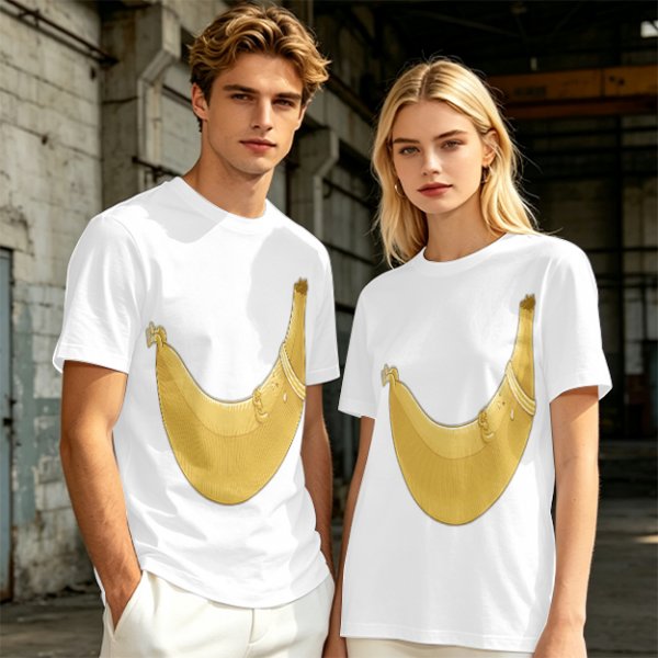 Olive Green T-Shirt With Large Banana Peel Graphic Print