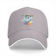 Black baseball cap with playful unicorn rainbow poop graphic