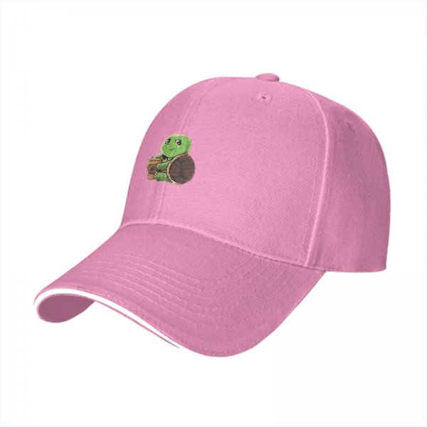 Black Baseball Cap With Cute Turtle Holding Coffee Cup Print
