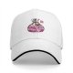 Black baseball cap with a bag of cute pink Kirby characters print